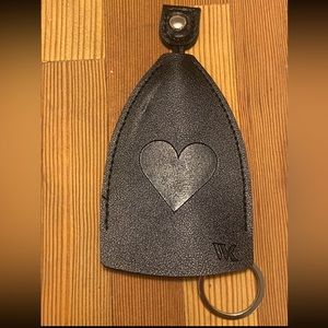 Black Leather Heart Key Chain Holder